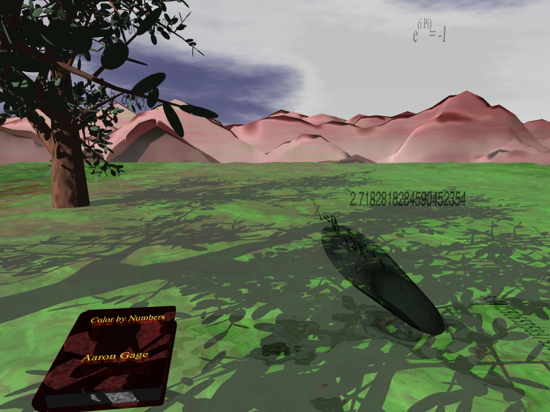 Picture of terrain with formulae and numbers